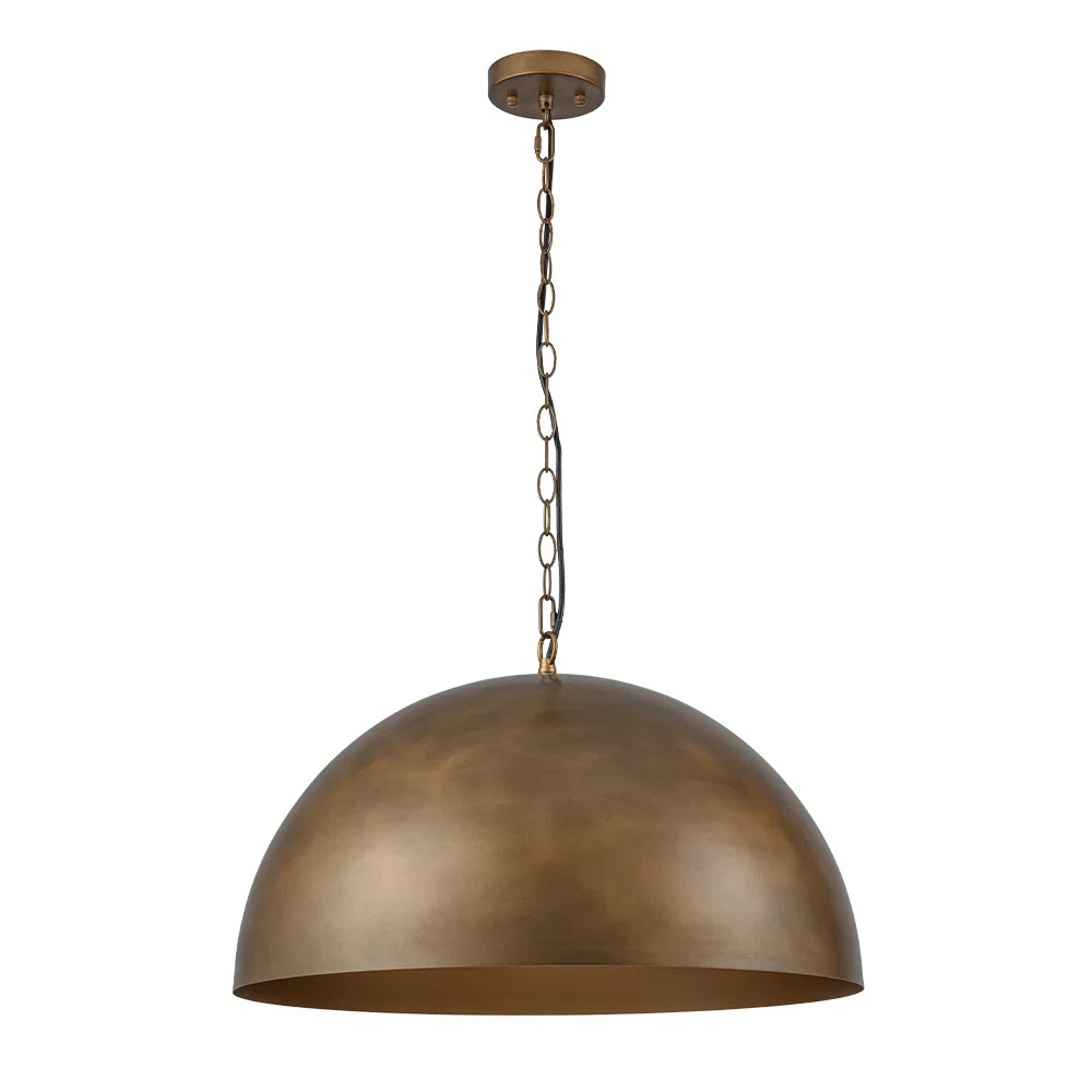 Longshore Tides Bradson 1-light Antique Brass Dome Pendant | Wayfair | Wayfair North America