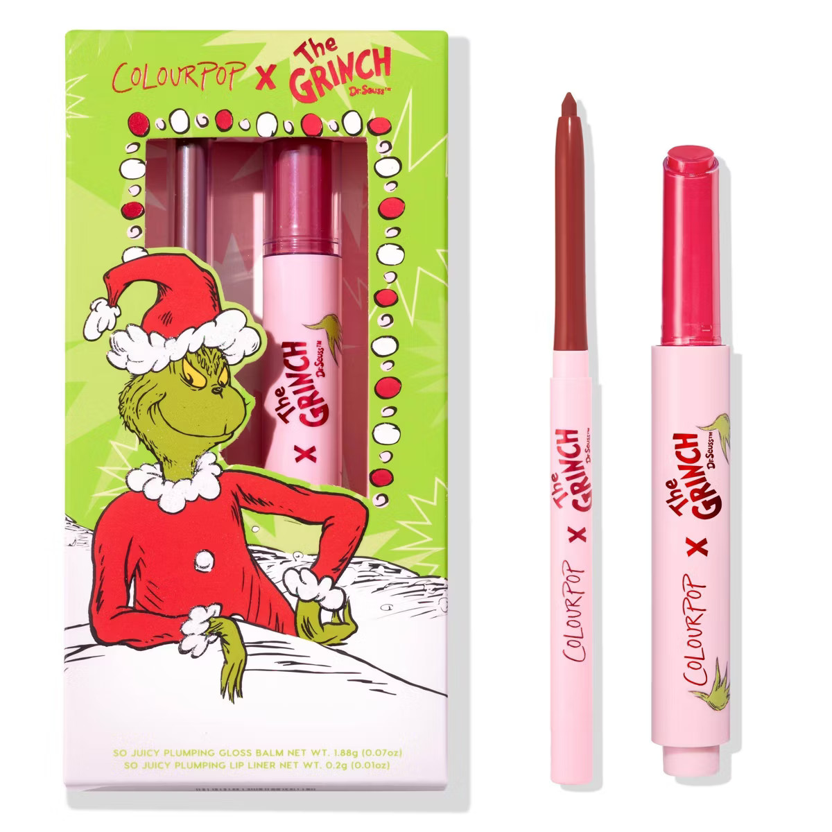 ColourPop x How the Grinch Stole Christmas Lip Liner and Balm Kit - Berry Grinchy - 0.08oz | Target