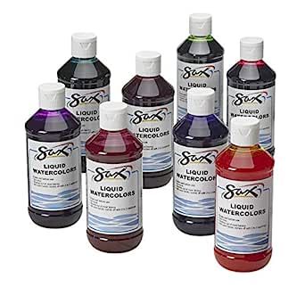 Sax Liquid Washable Watercolor Paint, 1/2 Pint, Assorted Colors, Set of 8 - 1567858 | Amazon (US)