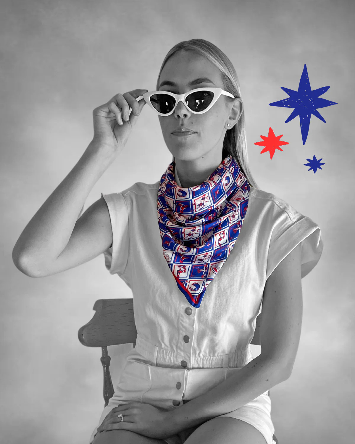 Cobalt + Red Checkerboard Gameday | Swells