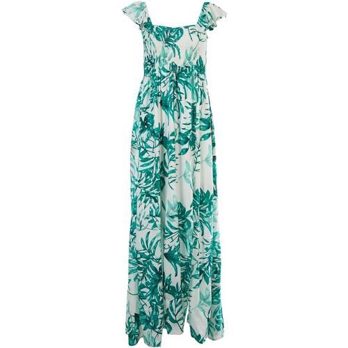 Womens Palm Print Cap Sleeve Maxi Beach Dress | Bealls