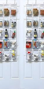 2 Pack - SimpleHouseware Crystal Clear Over The Door Hanging Pantry Organizer (52" x 18") | Amazon (US)