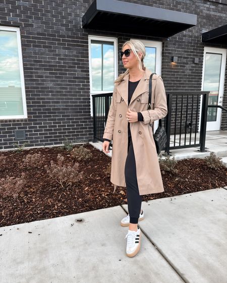 Adidas Samba / Trench coat look
Anytime I can elevate the look of leggings, I’m here for it. 

Travel outfit 
Spring outfit 

#LTKstyletip #LTKshoecrush #LTKtravel