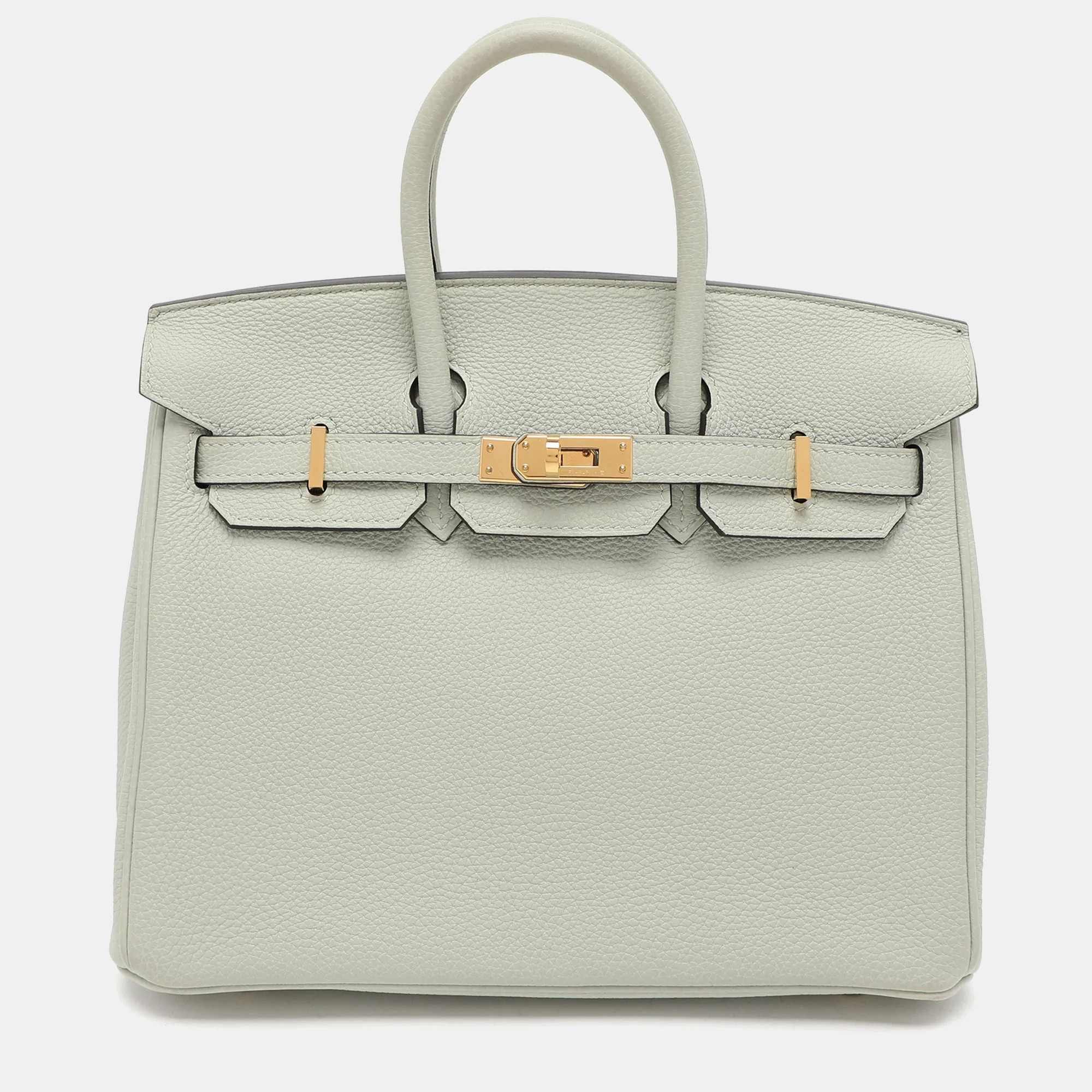 Hermes Gris Neve Togo Leather Birkin 25 Bag | Shop Simon