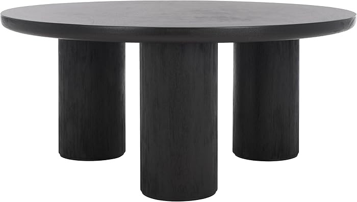 SAFAVIEH Home Collection Mork Black 3-Leg Round Coffee Table | Amazon (US)