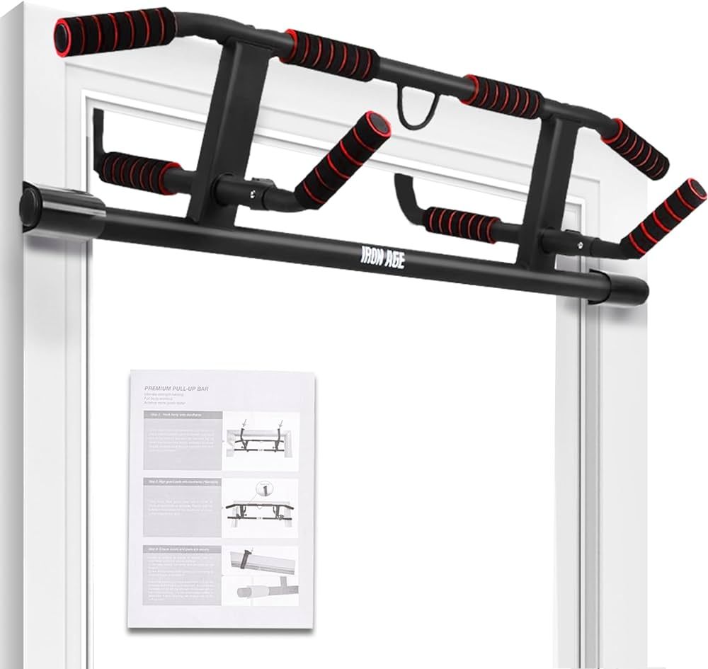 IRON AGE Pull Up Bar For Doorway - Pullupbar With Enhanced Smart Hook Angled Grip Home Gym Exerci... | Amazon (US)