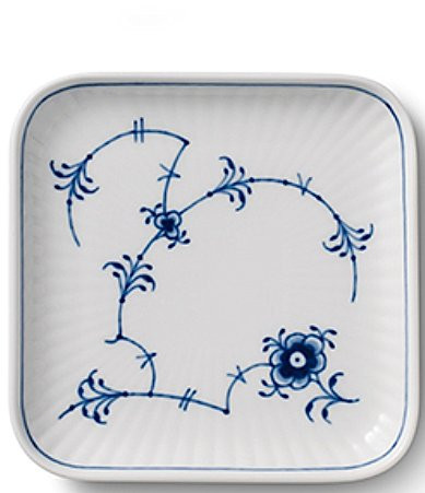 Royal Copenhagen Blue Fluted Plain Floral Pattern Porcelain Small Square Plate - Blue | Dillard's