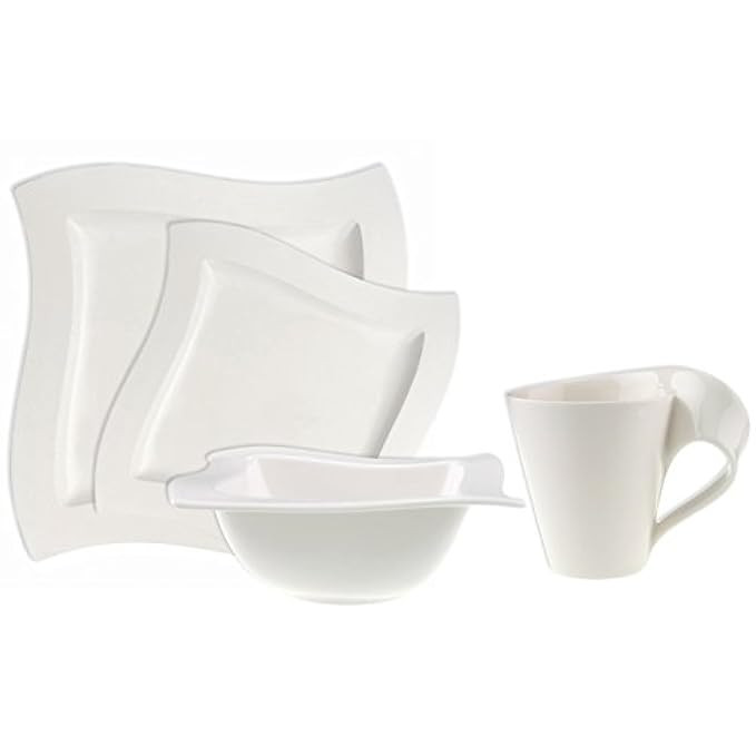 Villeroy & Boch 4003683463816 New Wave 4-Piece Place Setting Dinner, Salad Plate, Bowl, and Mug – Pr | Amazon (US)