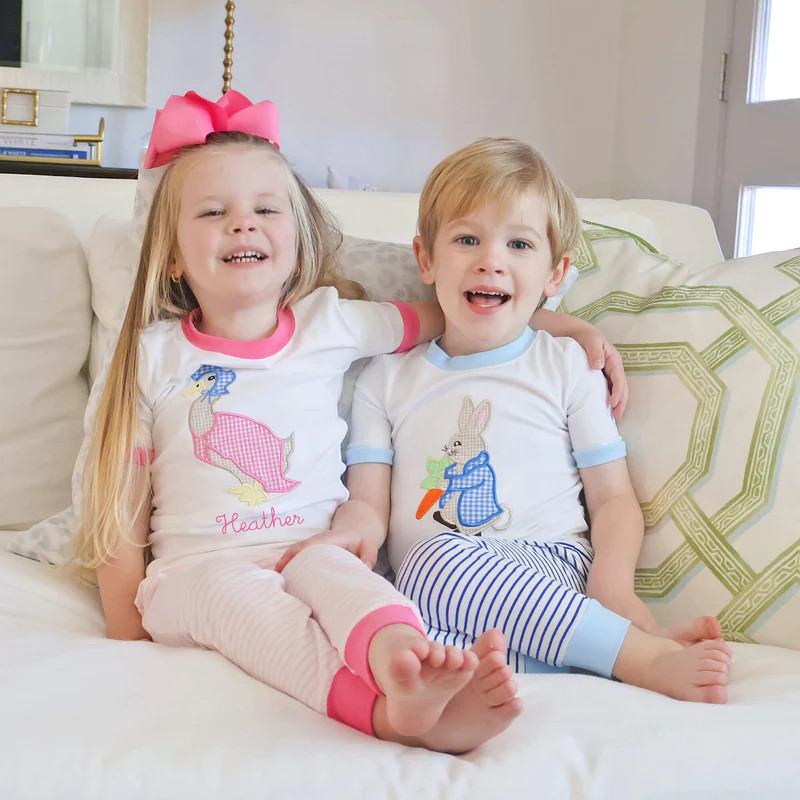 Storybook Friends Blue Stripe Pajamas | Classic Whimsy