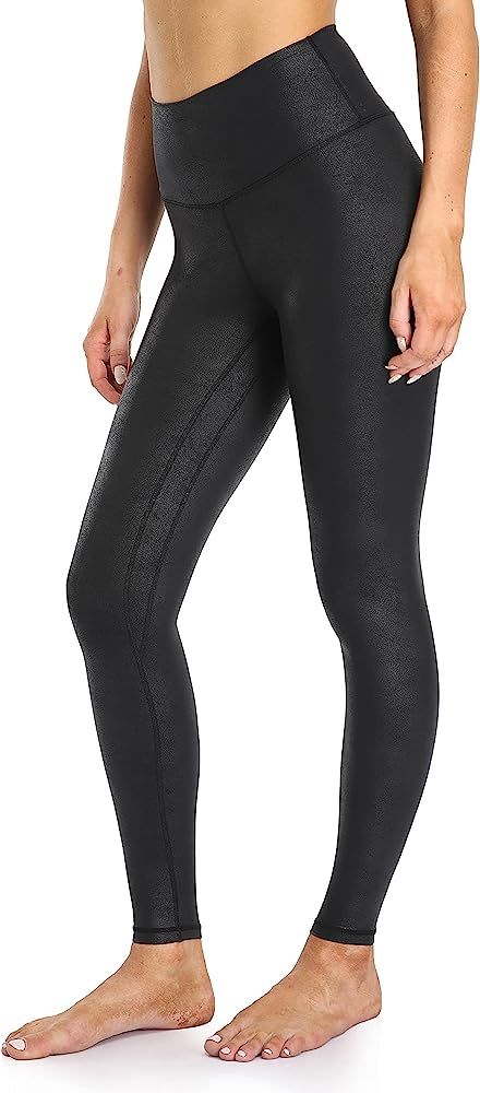 Colorfulkoala Women's High Waisted Matte Faux Leather Leggings Full Length Yoga Pants | Amazon (US)