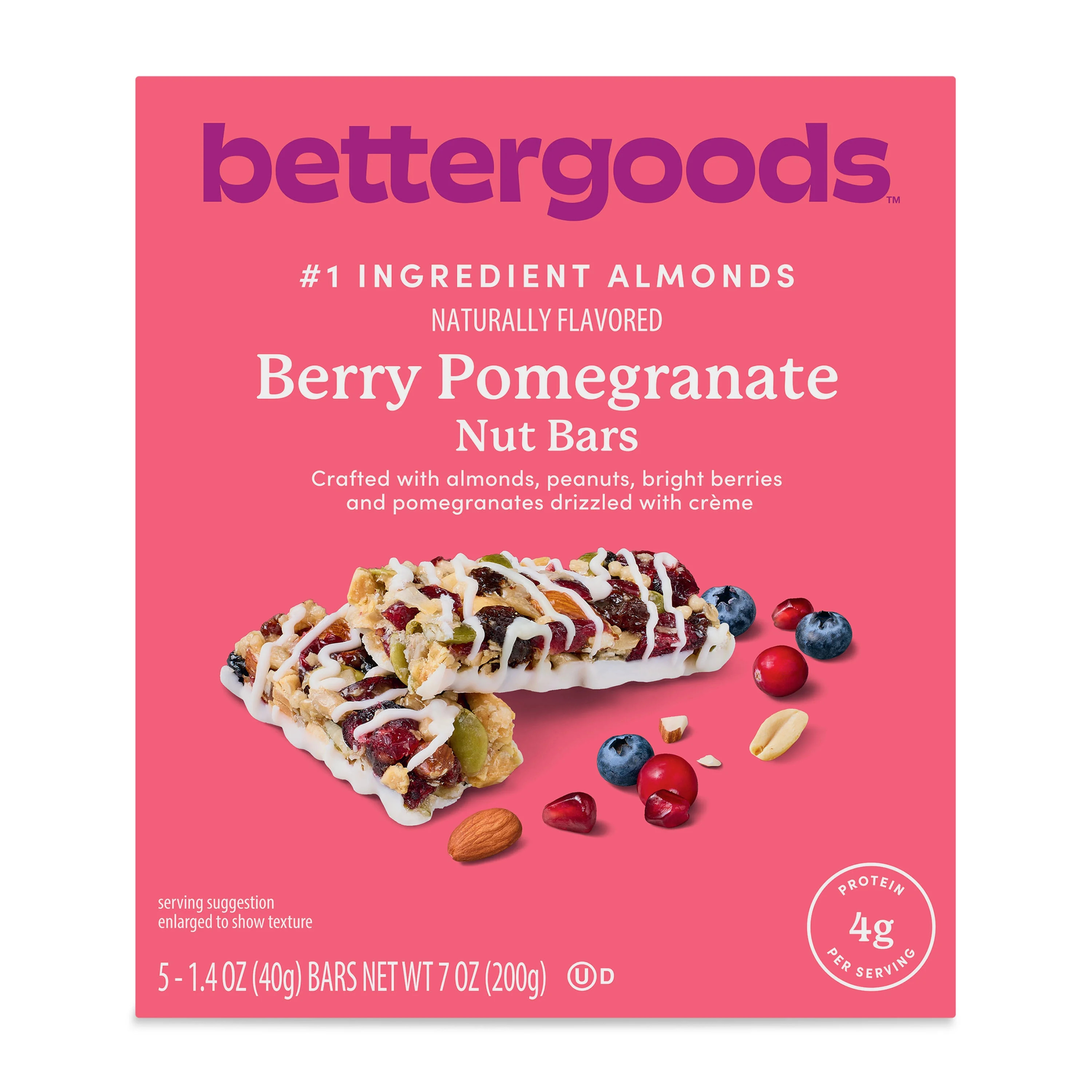 bettergoods Berry Pomegranate Nut Bars, 1.4 oz, 5 Count | Walmart (US)