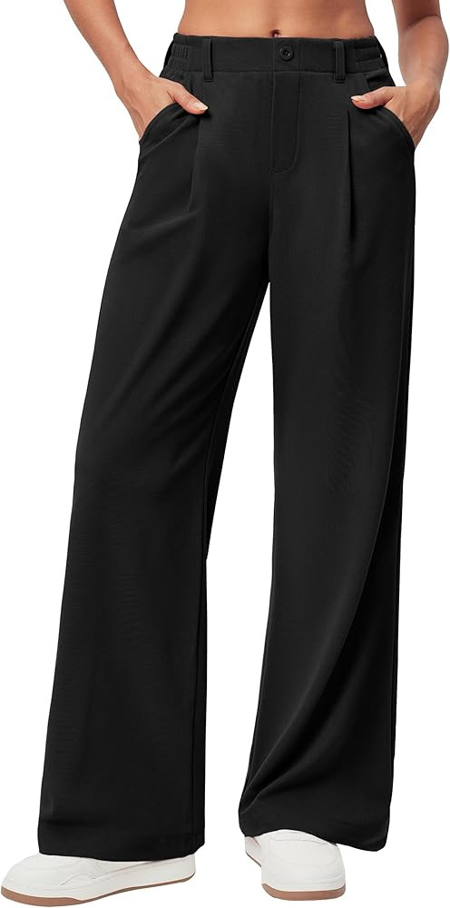 Ewedoos Wide Leg Pants Woman Stretchy Work Dress Pants Women Pull on Business Casual Slacks Trous... | Amazon (US)