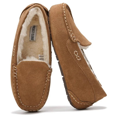 Project Cloud Women's | 100% Genuine Suede Loafers | Memory Foam | Lightweight | Non-Slip - Cathi Grey / 7 | Project Cloud