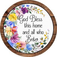 God Bless This Home & All Who Enter Wreath Sign, Welcome Signs, Signs For Wreaths, Enhancement | Etsy (US)