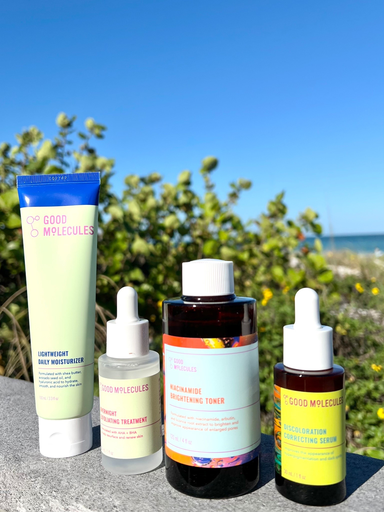 🙌🏼SPRING SKINCARE: #ad Good Molecules is affordable skincare that’s vegan, cruelty free and fragrance free. @goodmolecules #goodmolecules

Available at Ulta too! @ulta 

Lightweight Daily Moisturizer: smooths, hydrates and preps skin for makeup.

Discoloration Correcting Serum: helps uneven skin tone and reduces the appearance of age spots and acne marks.

Overnight Exfoliating Treatment: smooths away dead skin cells and helps unclog pores.

Niacinamide Brightening Toner: helps promote bright even skin with less visible pores. If you have hyperpigmentation, uneven skin tone, dark spots, enlarged pores or dullness, this product is for you.

#ulta #ultabeauty #skincare

#LTKSeasonal #LTKOver40 #LTKSaleAlert #LTKMothersDay #LTKTravel #LTKBeauty #LTKSwim #LTKFestival #LTKselfcare