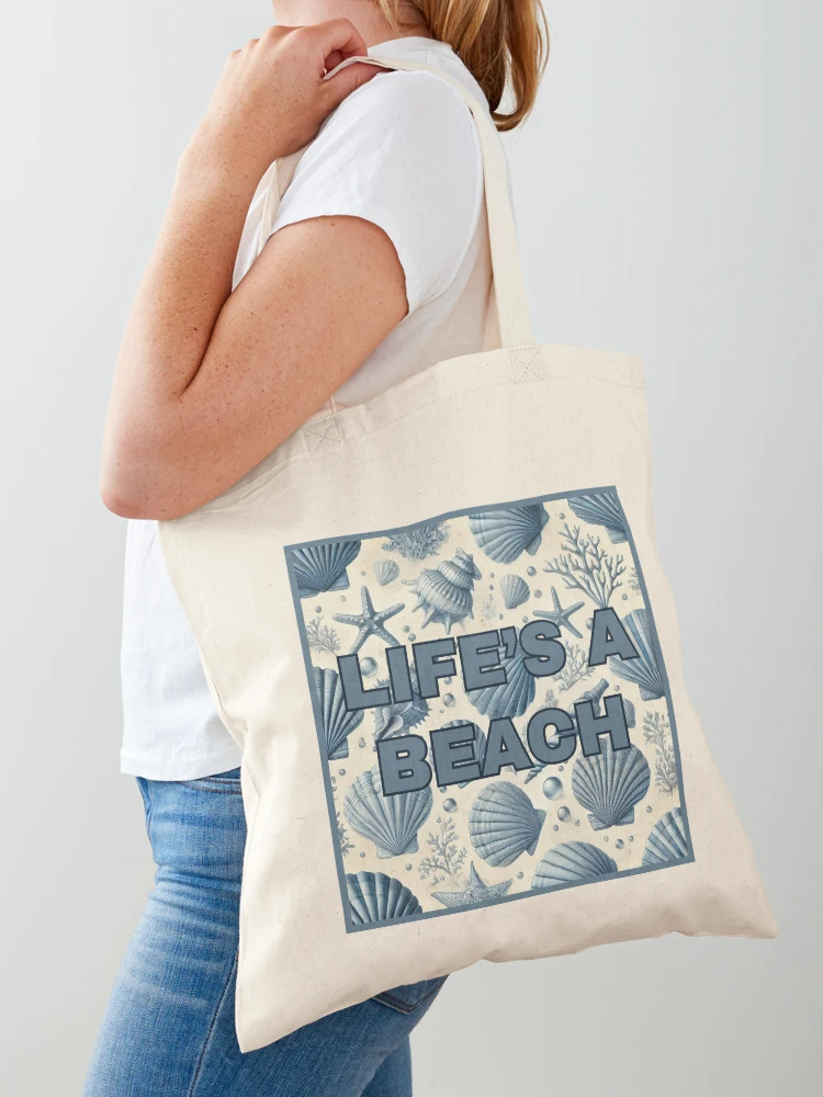 Blue Sea Shells - Life’s A Beach Tote Bag | Redbubble (US)