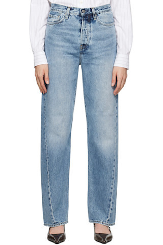 Blue Twisted Seam Jeans | SSENSE