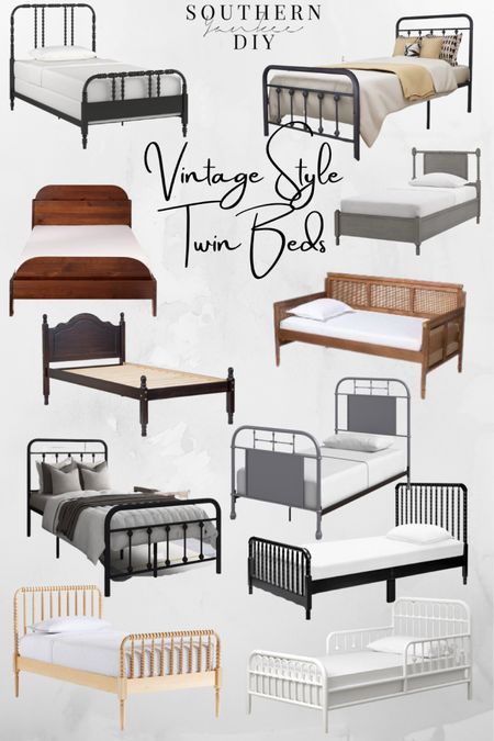 The Best Vintage Style Twin Beds: iron twin beds, wooden twin beds, toddler beds, kids beds, kids room ideas, toddler room ideas #twinbed #bedframe #vintagefurniture #kidsbedroomideas #bedroomfurniture 

#LTKhome #LTKkids #LTKFind
