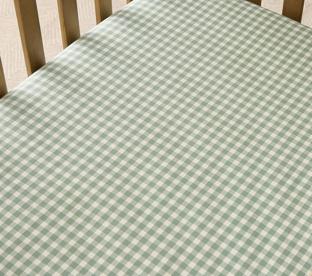 Chris Loves Julia Gingham Organic Crib Fitted Sheet | Pottery Barn Kids