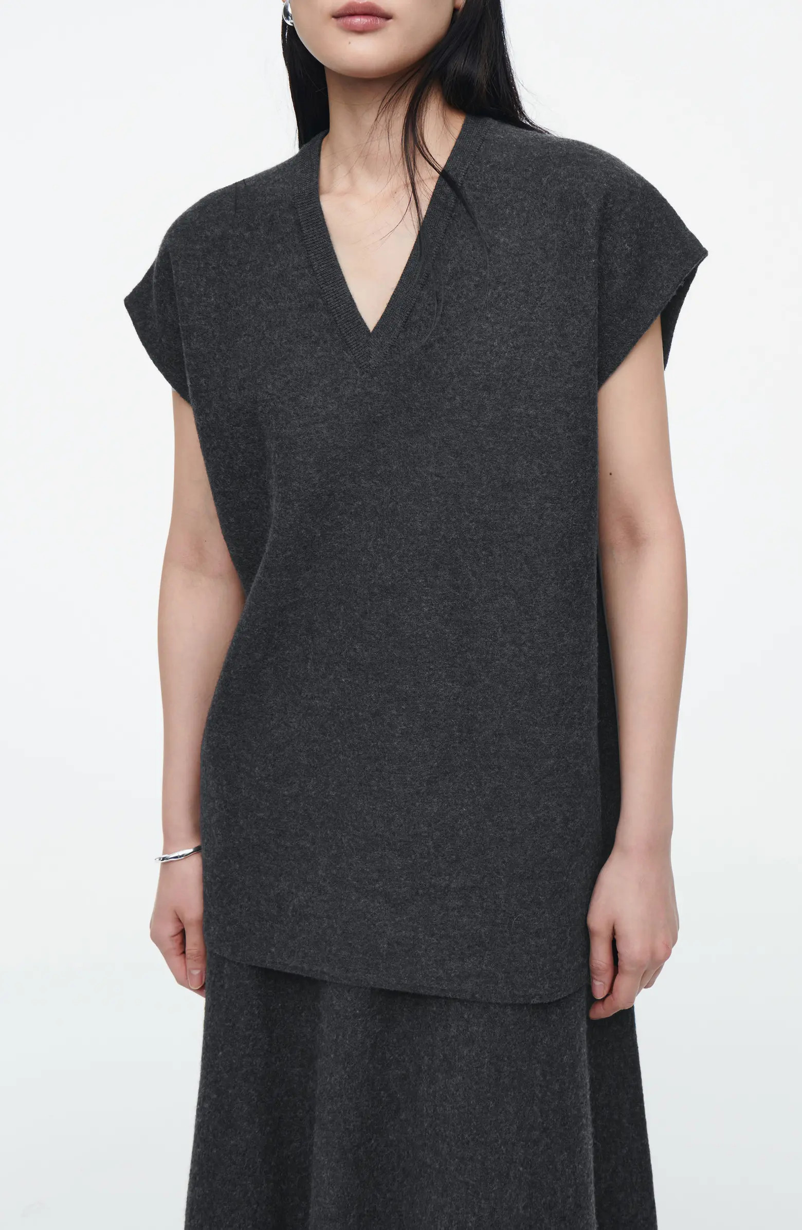 COS Oversize Boiled Merino Wool Blend Sweater Vest | Nordstrom | Nordstrom