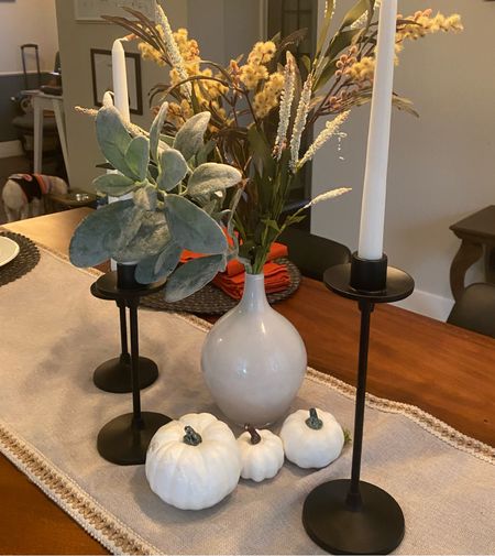 These black candle stick holder is awesome and a great price. You add this candle stick on your dining room table or living room table console. It is a great fall decor item. 

#LTKSeasonal #LTKHoliday #LTKhome