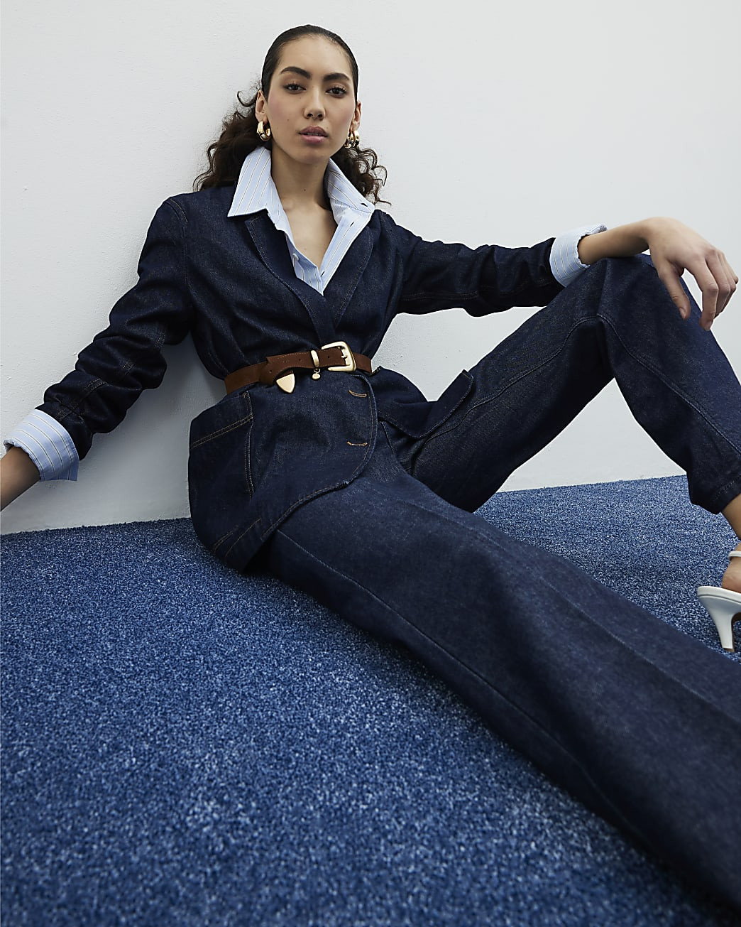 Indigo Wide Leg Jeans | River Island UK & IE
