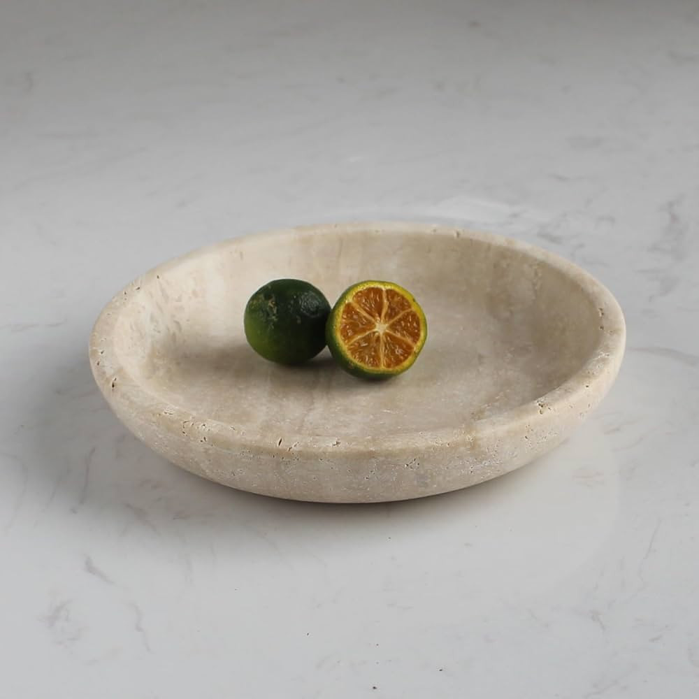 Amazon.com: Natural Travertine Ring Dish Jewelry Tray 5.5" for Women, Marble Trinket Dish for Key... | Amazon (US)