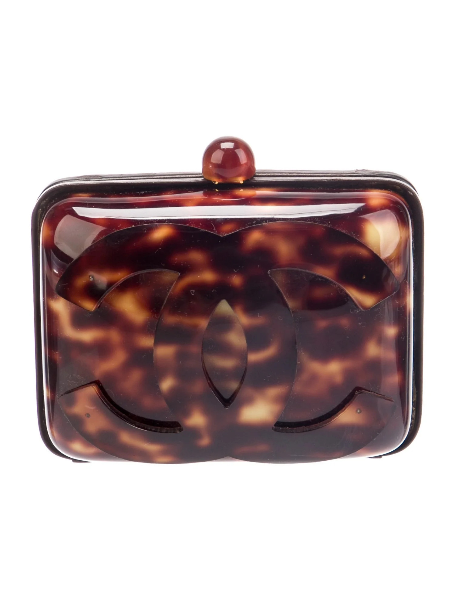 Interlocking CC Tortoise Shell Clutch | The RealReal