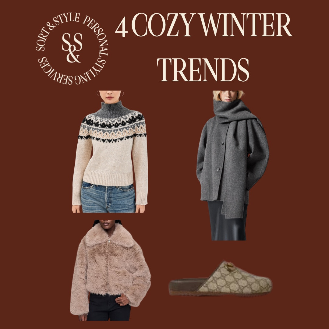 4 Cozy Winter Trends - fair isle sweaters, scarf coats, faux fur, & clogs! 

#LTKCyberWeek #LTKHoliday #LTKGiftGuide