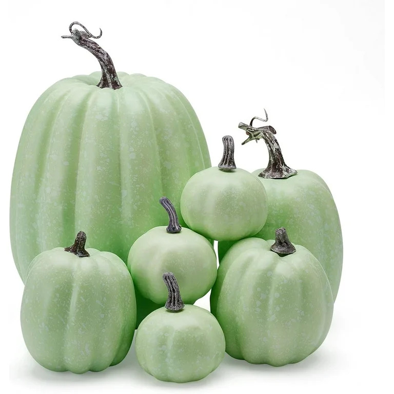 7Pcs Fake Pumpkins Artificial Plastic Pumpkins Decorations Foam Pumpkins for Fall Halloween Home ... | Walmart (US)