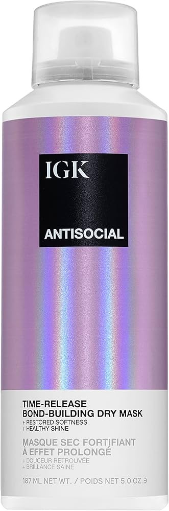 IGK ANTISOCIAL Bond-Building Dry Hair Mask | Repair + Soften + Shine | Vegan + Cruelty Free | | Amazon (US)