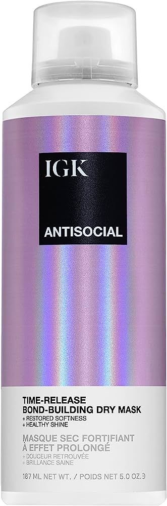 IGK ANTISOCIAL Bond-Building Dry Hair Mask | Repair + Soften + Shine | Vegan + Cruelty Free | | Amazon (US)