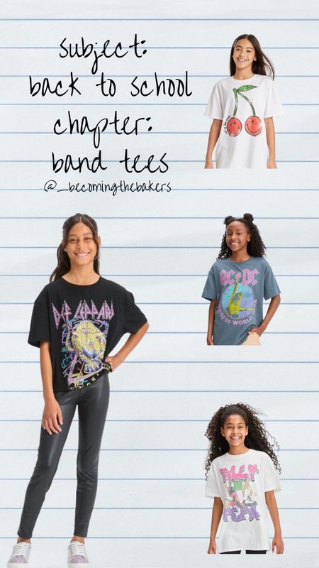 Oversized band tees for girls/tweens! Check out these faux leather leggings I snagged for back to school. 

#LTKstyletip #LTKBacktoSchool #LTKsalealert