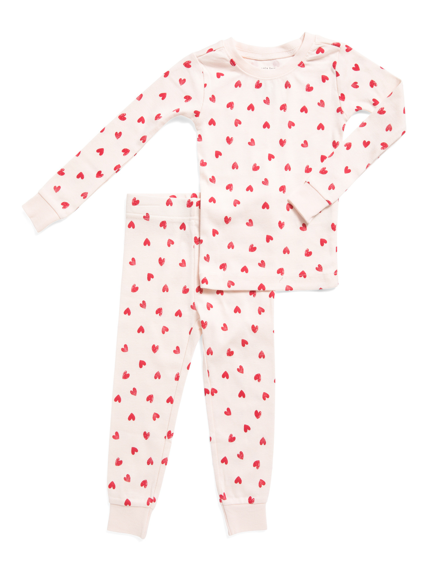 Toddler And Little Girls 2pc Organic Cotton Heart Print Pajama Set | Family Pajamas | Marshalls | Marshalls