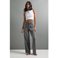 Womens The Tall High Waist Straight Leg Jean - Grey - 2 | boohoo (US & Canada)