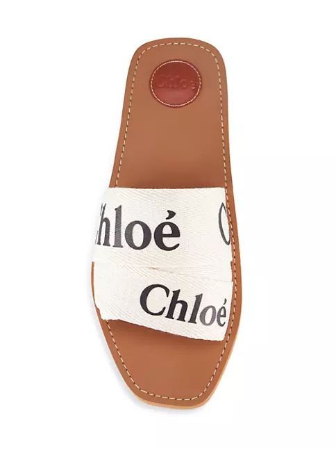 Chloé Woody Linen Slides | Saks Fifth Avenue