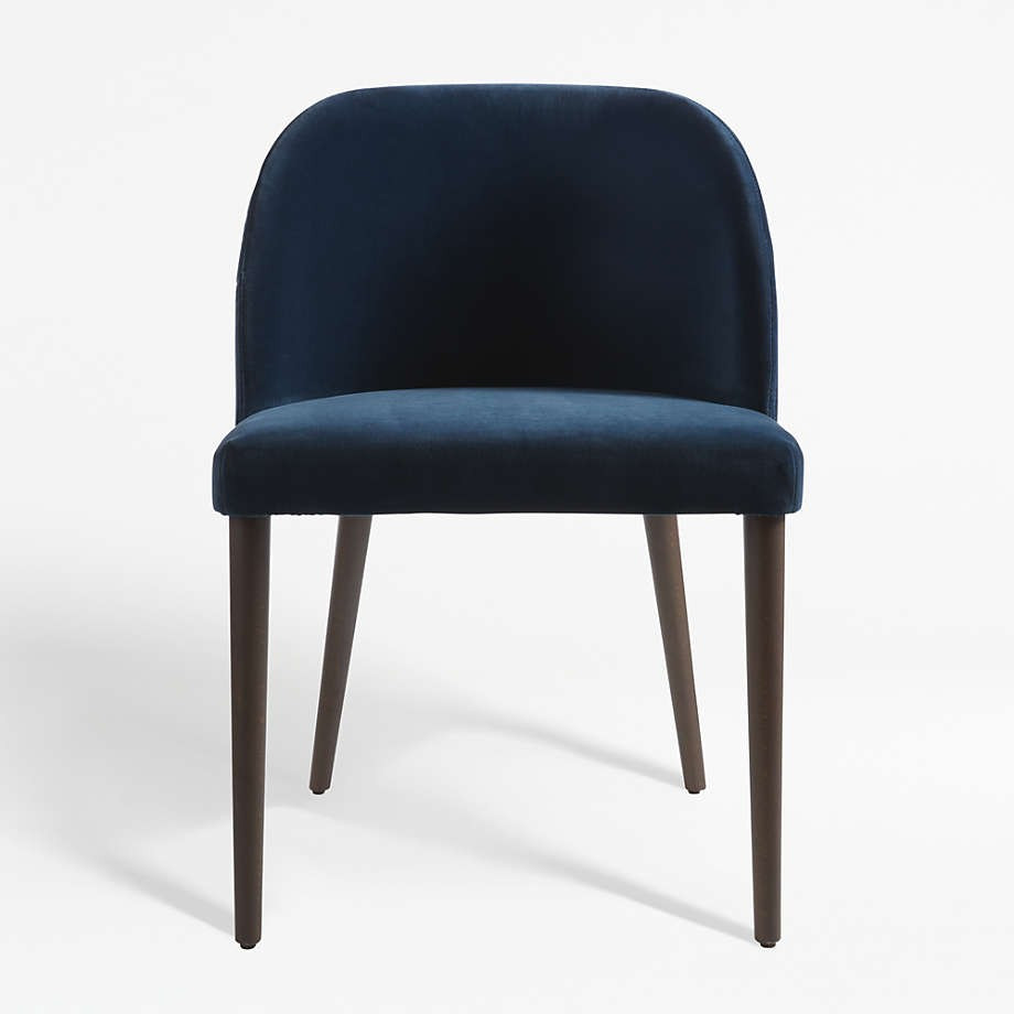 Camille Navy Velvet Dining Chair | Crate & Barrel