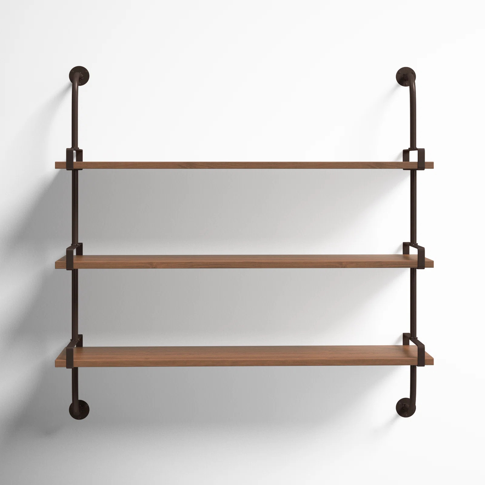Birch Lane™ Wood 3 Level Wall Shelf with Black Metal Brackets & Reviews | Wayfair | Wayfair North America