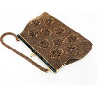 1960S Brown Beaded Evening Bag |60S Bronze Floral Purse | Etsy (US)