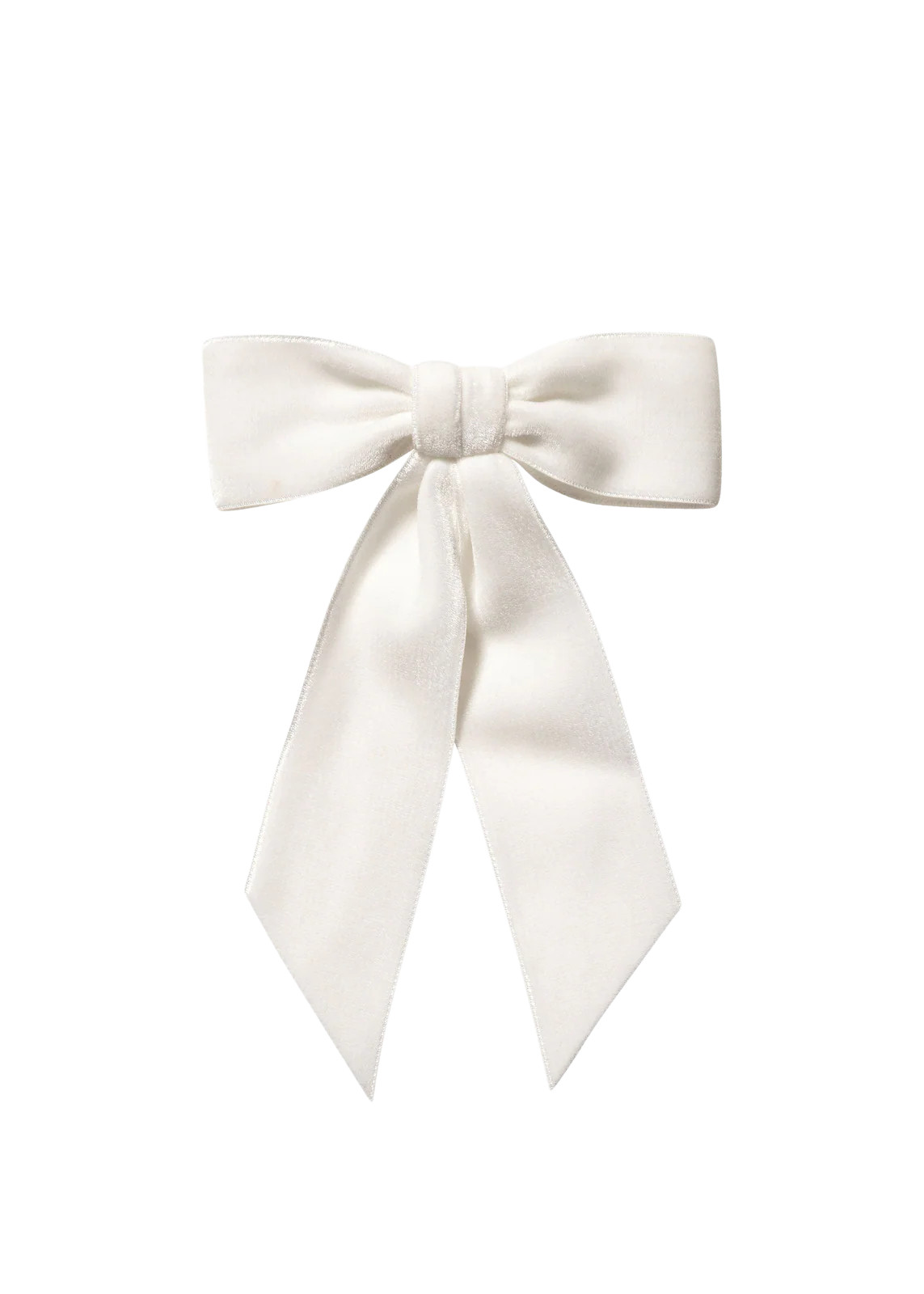Wide Velvet Bow Barrette in Cream | Over The Moon