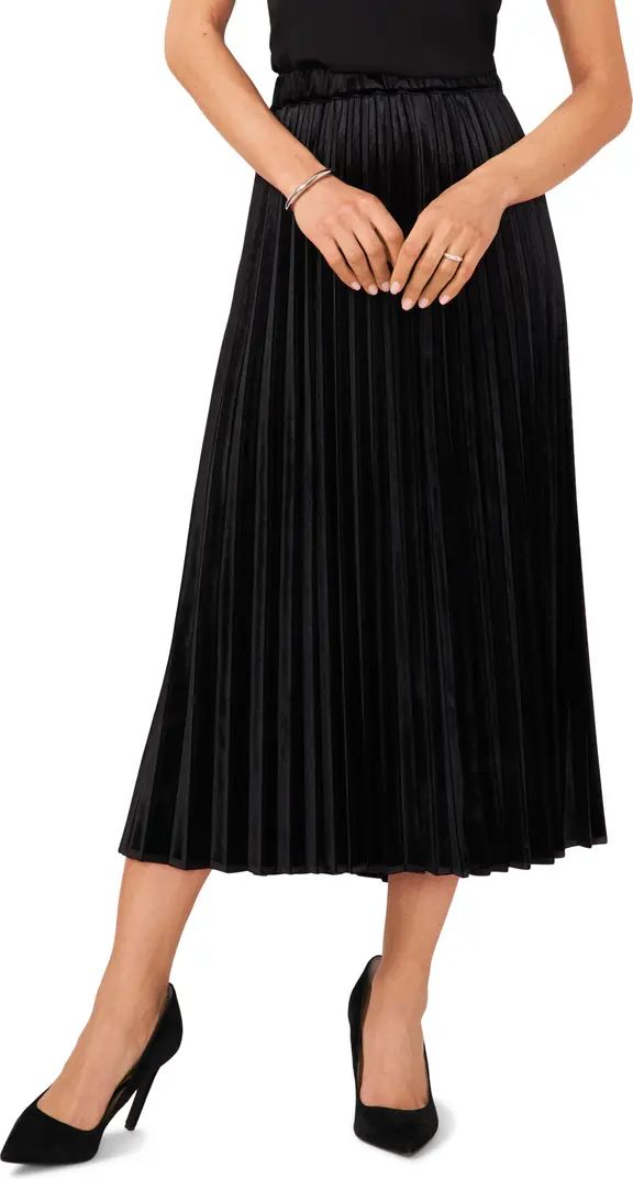 Pleated Velvet Midi Skirt | Nordstrom