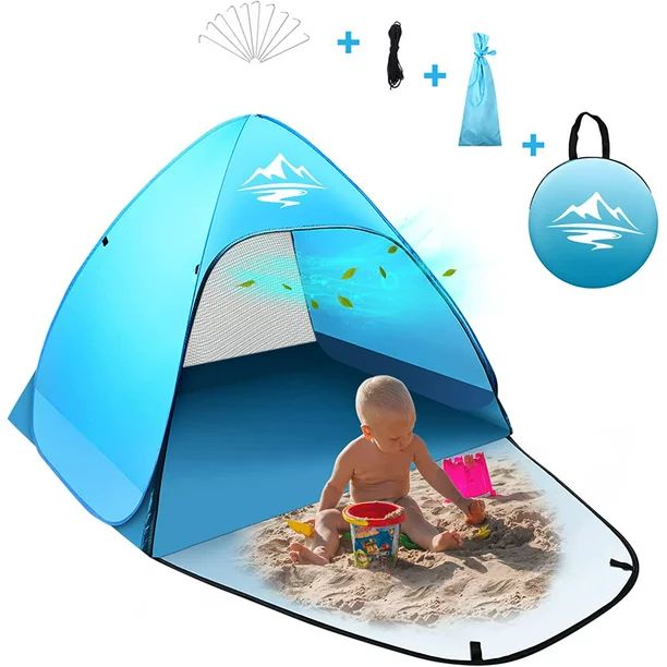 2-3 Person Pop up Beach Tent Sun Shelter UPF 50+ Anti-UV Blusmart Portable Waterproof Fishing Cam... | Walmart (US)