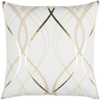 Donny Osmond Home White and Gold Geometric Polyester 20 in. x 20 in. Throw Pillow-DOHT12854IV0020... | The Home Depot