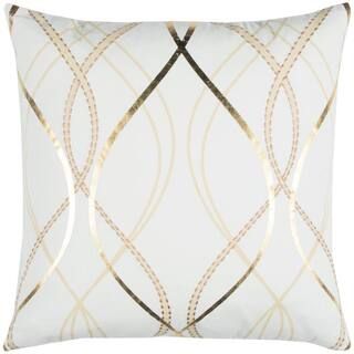Donny Osmond Home White and Gold Geometric Polyester 20 in. x 20 in. Throw Pillow-DOHT12854IV0020... | The Home Depot