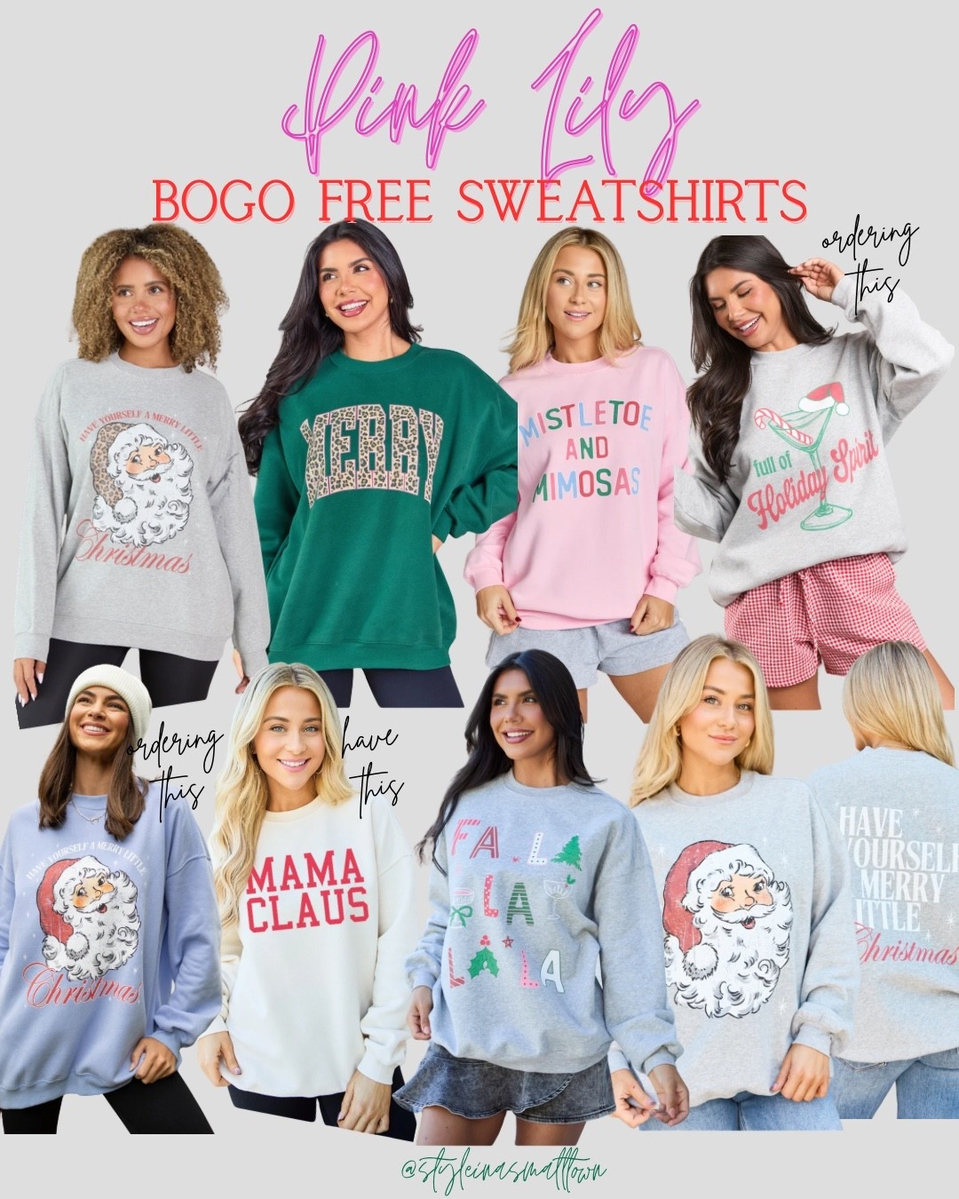 I just saw that these adorable holiday sweatshirts are BOGO FREE right now! 🎄This is the best time to order your holiday gear because they will sell out. I have the Mama Claus one and love it! I always size up one or two sizes because I like my sweatshirts long enough to wear with leggings. These would also make great gifts for your sister, your mom, your bestie, a teacher, whomever! 🎁 
Use code BOGOFREE at checkout! ✨

#LTKSaleAlert #LTKHoliday #LTKGiftGuide
