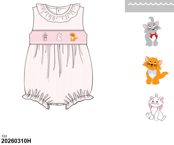 PRE SALE SHIPS JULY: Parisian Cats Bubble | Tutti Frutti Kids Co