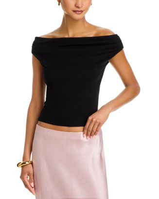 AQUA Off-The-Shoulder Jersey Top - Exclusive  | Bloomingdale's Women | Bloomingdale's (US)