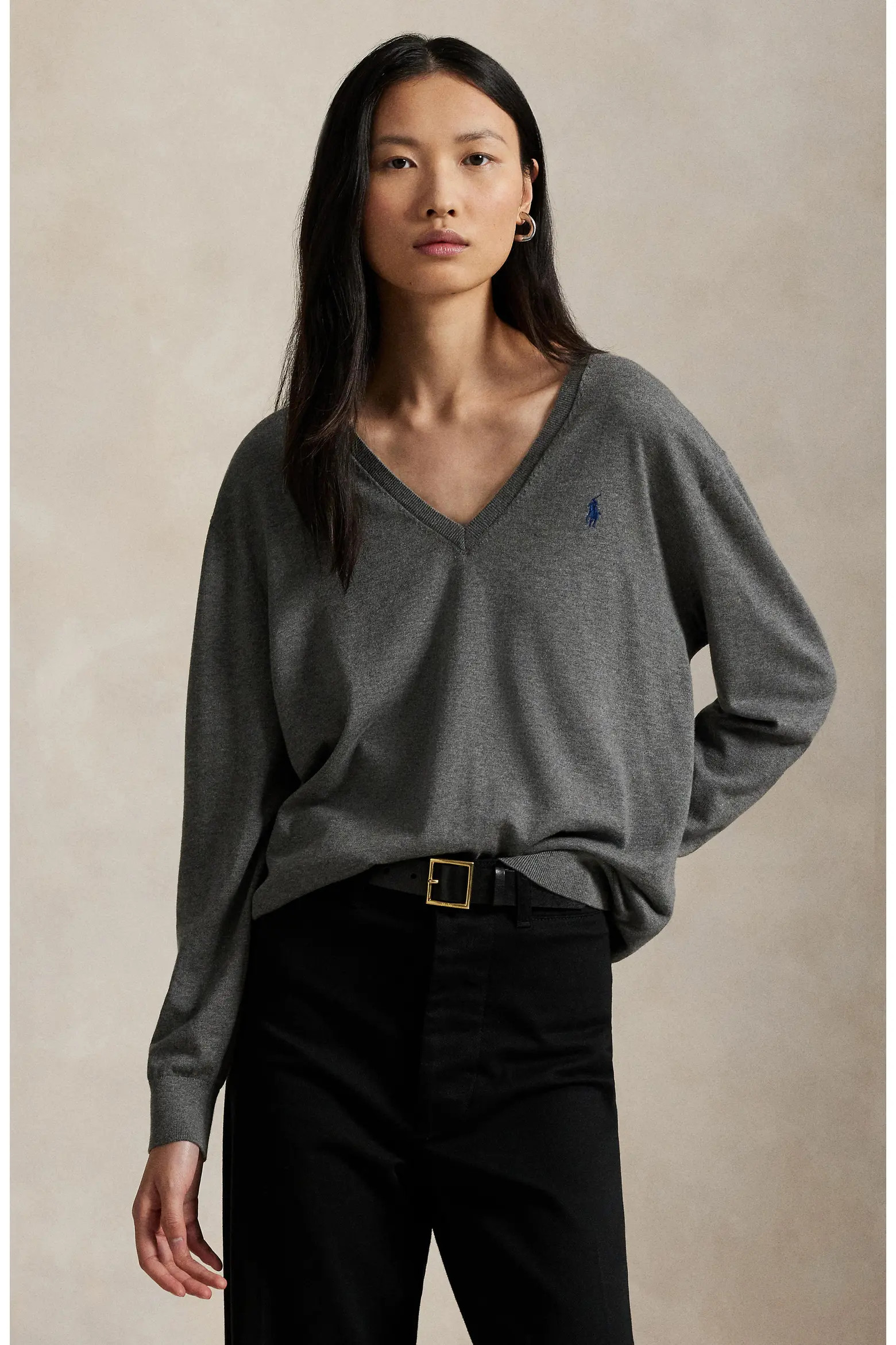 Relaxed Cotton V-Neck Sweater (Women) | Nordstrom | Nordstrom