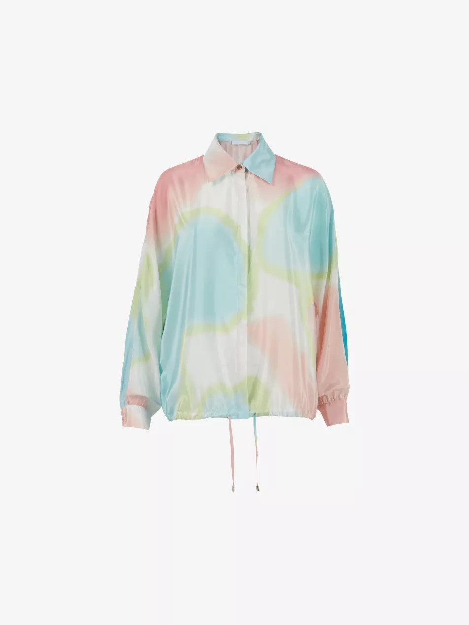 Graphic-print drawstring-hem woven shirt | Selfridges