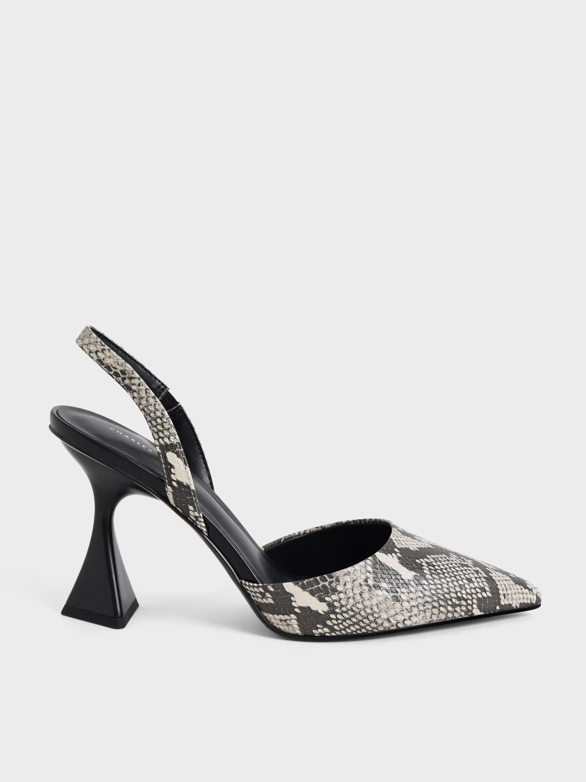 Snake-Print Slingback Pumps
 - Animal Print Natural | Charles & Keith UK
